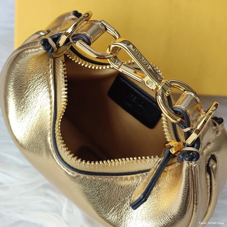 Cheap Bag Leather Nano Fendigraphy Hobo Fendi Calf Gold In 0801